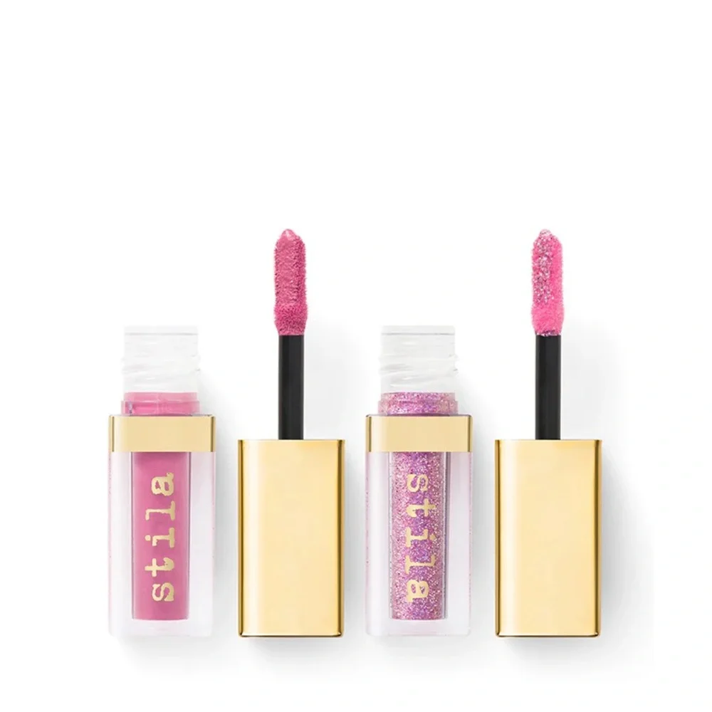 STILA Double Dip Suede Shade Glitter Glow Liquid Eyeshadow Pink Martini y2k NEW